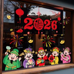 Ảnh minh họa Decal Tết 2026 trước mặt tiền cửa kính (Nguồn: Tham Khảo)