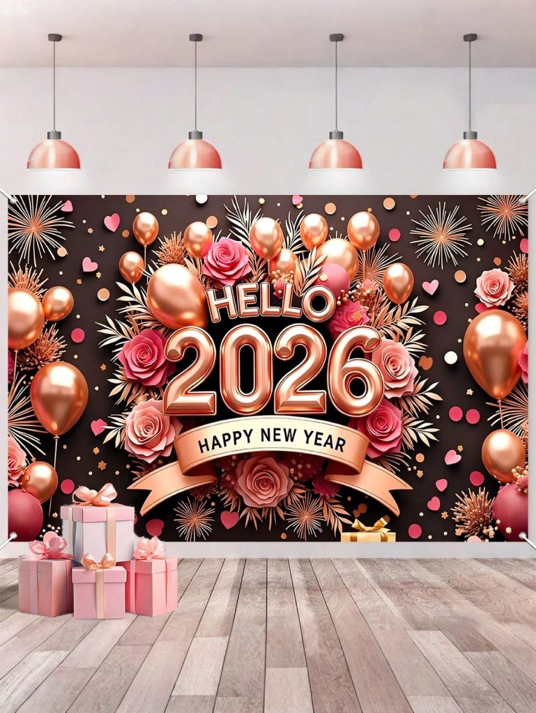 Ảnh minh họa Băng Rôn tết 2026 tone hồng dịu dàng (Nguồn: tham khảo)